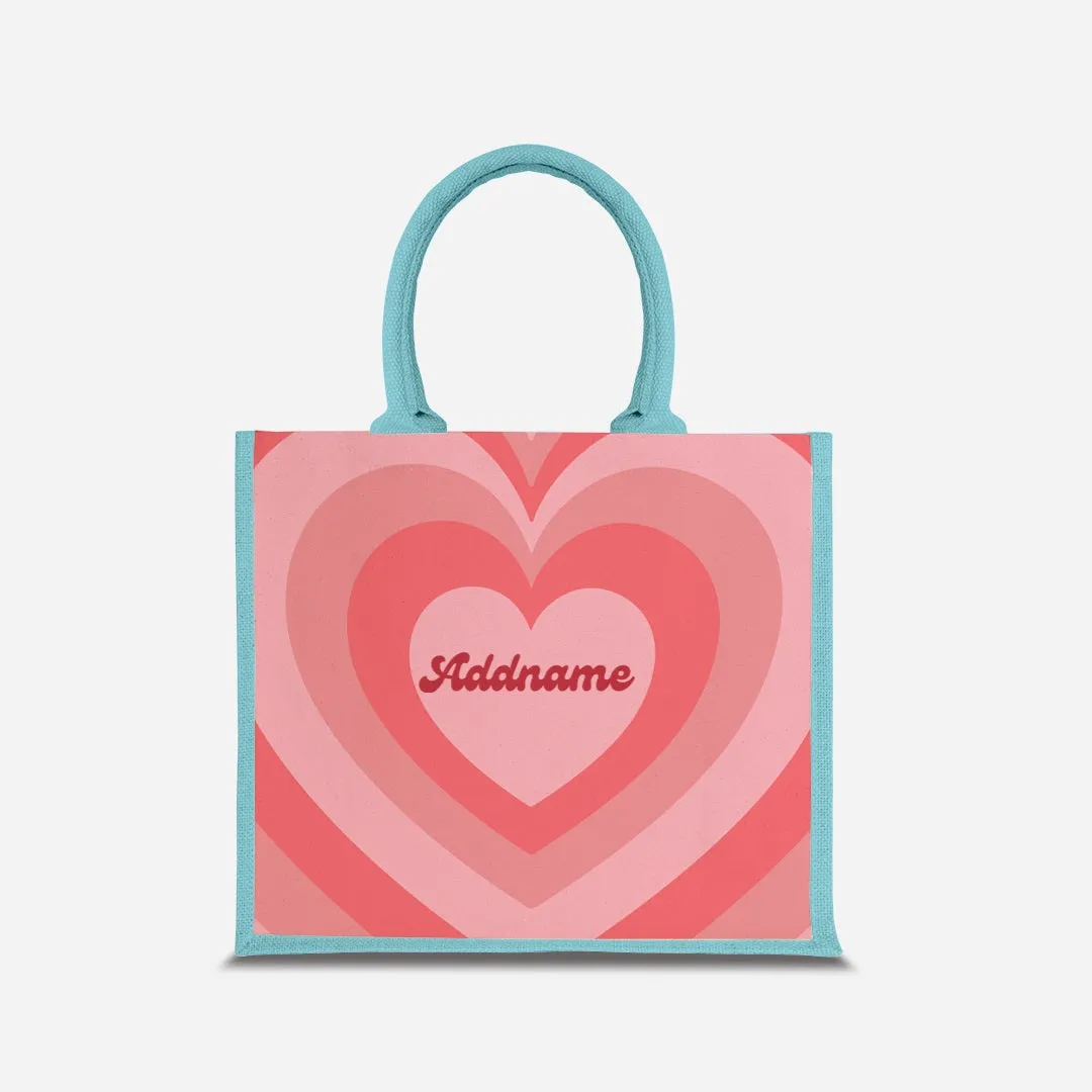 Affection Series Half Lining Jute Bag - Blossom Light Blue